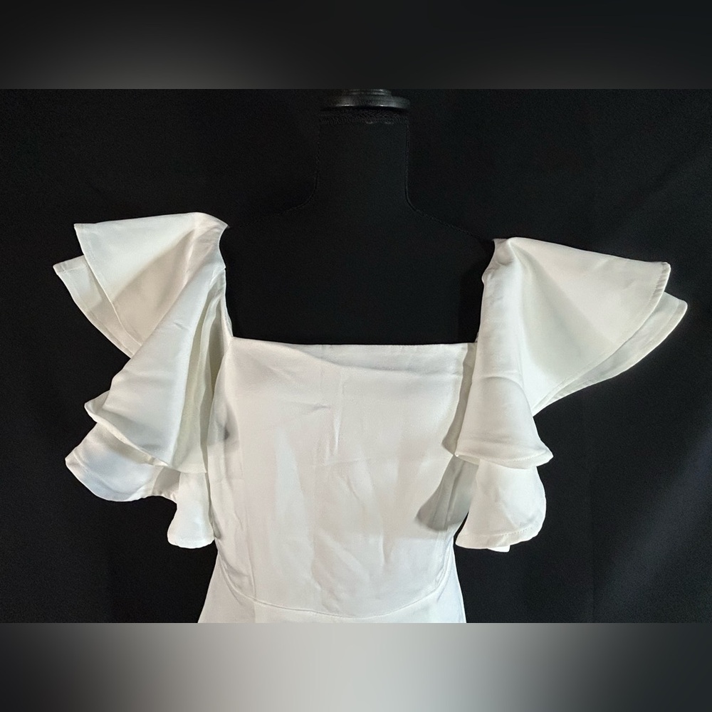 TCEC White Ruffle Midi Dress - Picture 4 of 5
